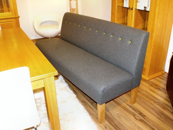 K&uuml;chensofa - Bank 175 -  Wollstoff grau